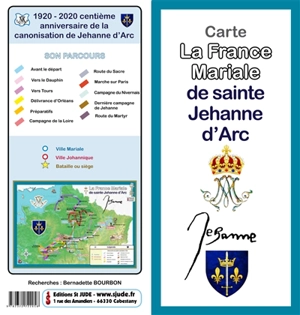 Carte de la France mariale de sainte Jehanne d'Arc