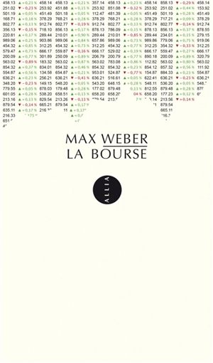 La bourse - Max Weber