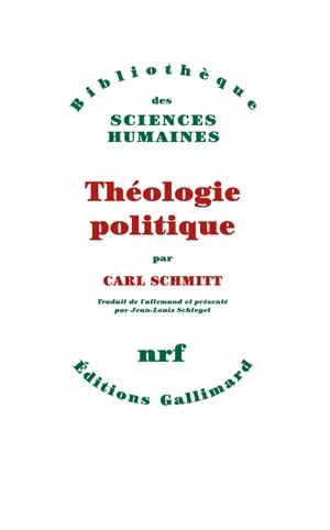 Théologie politique : 1922, 1969 - Carl Schmitt