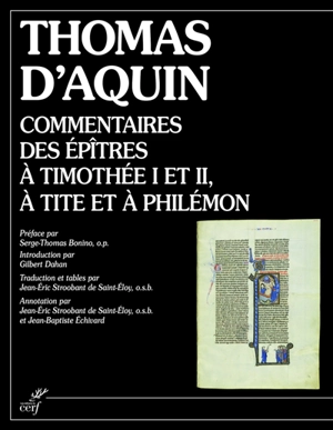 Commentaires des épîtres à Timothée I et II, à Tite et à Philémon - Thomas d'Aquin