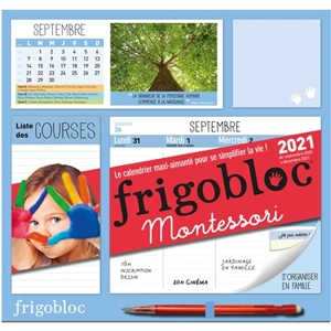 Frigobloc, le calendrier maxi-aimanté pour se simplifier la vie ! : Montessori : de septembre 2020 à décembre 2021 - Vanessa Toinet