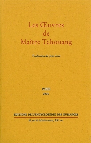 Les oeuvres de maître Tchouang - Zhuangzi