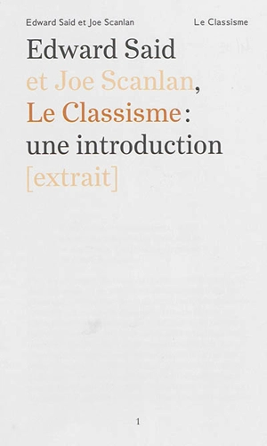 Le classisme : une introduction : extrait - Edward W. Said