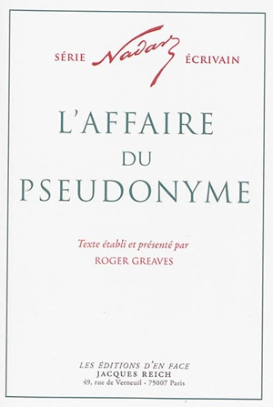 L'affaire du pseudonyme - Nadar