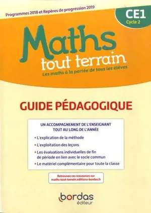 Maths tout terrain CE1 cycle 2 : guide pédagogique : programmes 2018 et repères de progression 2019 - Alfred Errera