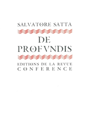 De profundis - Salvatore Satta