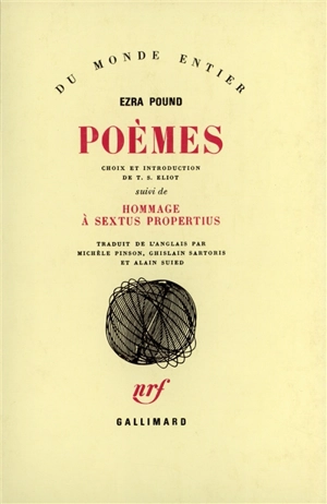 Poèmes. Hommage à Sextus Propertus - Ezra Pound