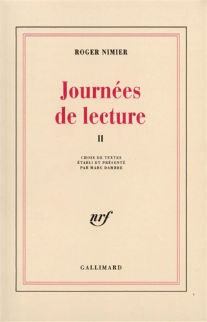 Journées de lecture. Vol. 2. 1951-1962 - Roger Nimier