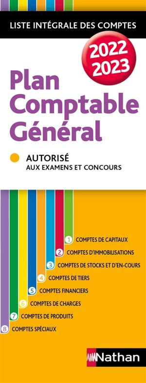 Plan comptable général 2022-2023 : liste intégrale des comptes : autorisé aux examens et concours - Jean-Luc Siegwart