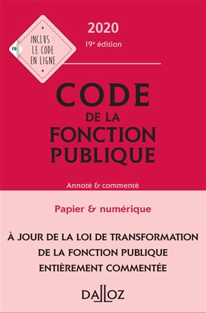 Code de la fonction publique 2020