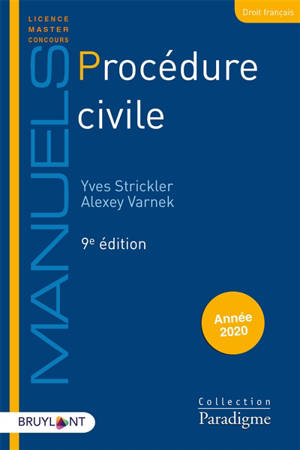 Procédure civile : année 2020 - Yves Strickler