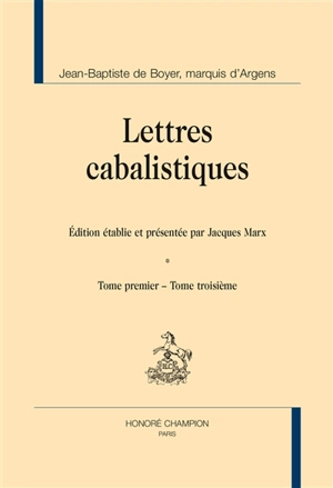 Lettres cabalistiques - Jean-Baptiste de Boyer Argens