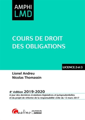 Cours de droit des obligations : licence 2 et 3 : 2019-2020 - Lionel Andreu