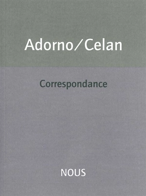 Correspondance - Theodor Wiesengrund Adorno