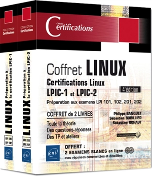 Coffret Linux : certifications Linux LPIC-1 et LPIC-2 : préparation aux examens LPI 101, 102, 201, 202 - Sébastien Rohaut