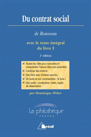 Du contrat social, de Rousseau : avec le texte intégral du livre I - Dominique Weber