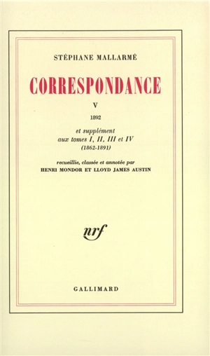 Correspondance. Vol. 5. 1892 - Stéphane Mallarmé