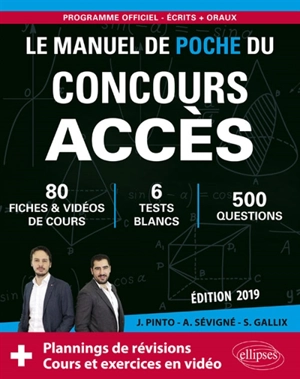 Le manuel de poche du concours Accès : 80 fiches & vidéos de cours, 6 tests blancs, 500 questions - Joachim Pinto