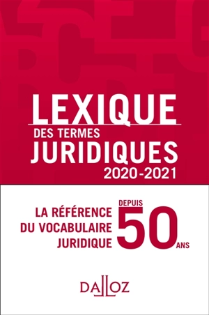 Lexique des termes juridiques : 2020-2021