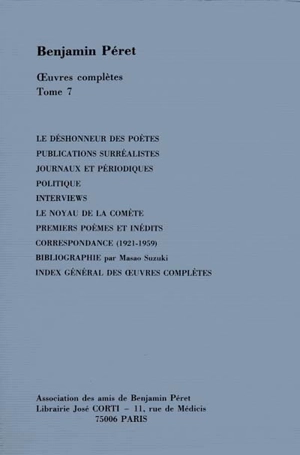 Oeuvres complètes. Vol. 7 - Benjamin Péret