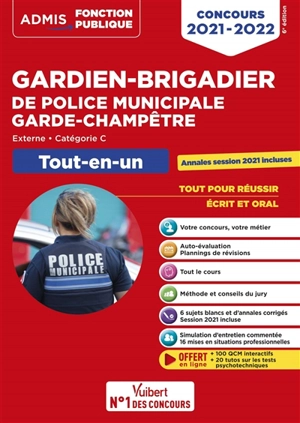 Gardien-brigadier de police municipale, garde champêtre : externe, catégorie C : tout-en-un, concours 2021-2022 - Pascal Delval