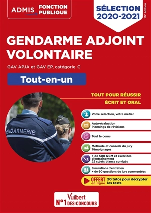 Gendarme adjoint volontaire : GAV APJA et GAV EP, catégorie C, tout-en-un : sélection 2020-2021 - Dominique Herbaut