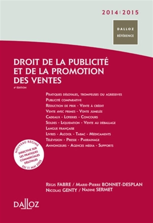 Droit de la publicité et de la promotion des ventes 2014-2015 - Régis Fabre