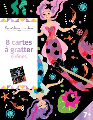 8 cartes à gratter sirènes : pochette avec accessoires - Marie-Rose Boisson