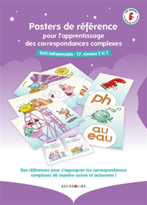 La planète des Alphas. Posters de référence pour l'apprentissage des correspondances complexes : outil indispensable, CP, niveaux 2 et 3 : des références pour s'approprier les correspondances complexes de manière active et autonome ! - Claude Huguenin