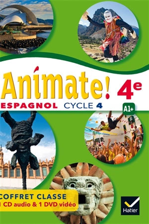 Animate ! espagnol 4e, cycle 4, A1+ : coffret classe 1 CD audio & 1 DVD vidéo - Vincent Bund