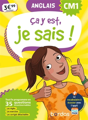 Ca y est, je sais ! anglais CM1 : tout le programme en 35 questions incontournables : les règles, les exercices, les corrigés détachables - Claire Cyprien