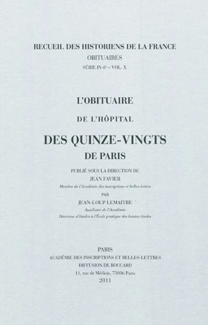 L'obituaire de l'hôpital des Quinze-Vingts de Paris