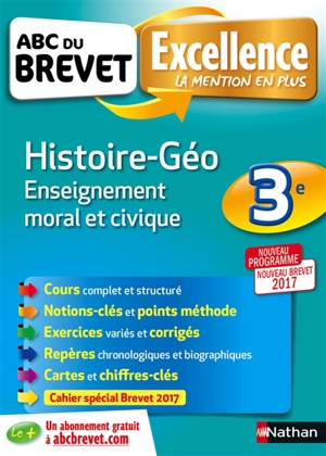 Histoire géo, enseignement moral et civique, 3e : nouveau programme, nouveau brevet 2017 - Sandrine Gstalter