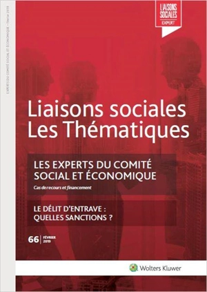 Liaisons sociales. Les thématiques, n° 66. Les experts du comité social et économique : cas de recours et financement - Sandra Limou