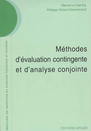 Méthodes d'évaluation contingente et d'analyse conjointe - Marine Le Gall-Ely