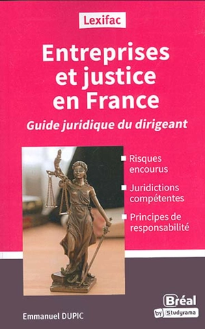 Entreprises et justice en France : guide juridique du dirigeant : risques encourus, juridictions compétentes, principes de responsabilité - Emmanuel Dupic