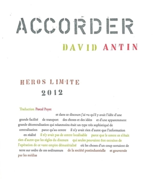 Accorder - David Antin