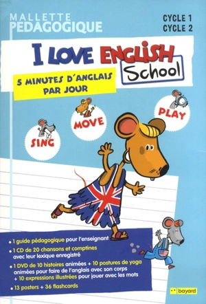 I love English school, cycle 1, cycle 2 : mallette pédagogique - Odile Amblard