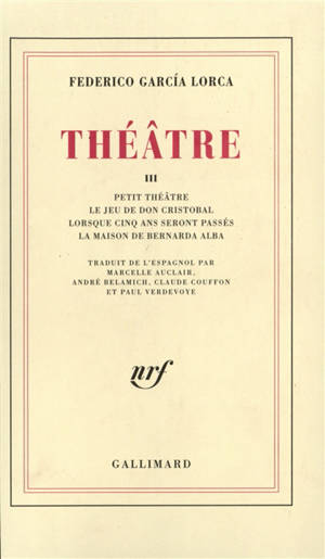 Théâtre. Vol. 1 - Federico Garcia Lorca