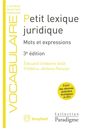 Petit lexique juridique : mots et expressions - Edouard Umberto Goût
