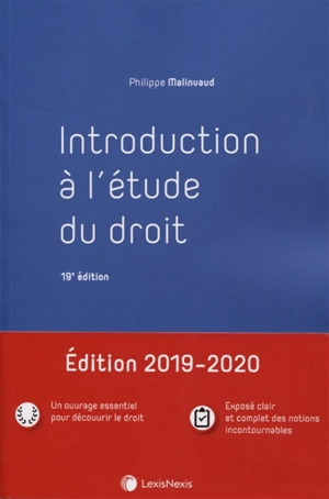 Introduction à l'étude du droit - Philippe Malinvaud