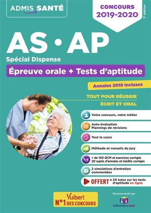 AS, AP, spécial dispense : épreuve orale + tests d'aptitude : concours 2019-2020 - Laure Parelle