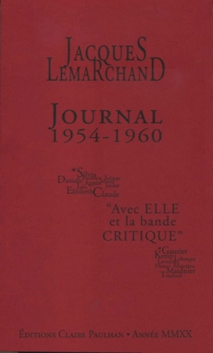 Journal. 1954-1960 - Jacques Lemarchand