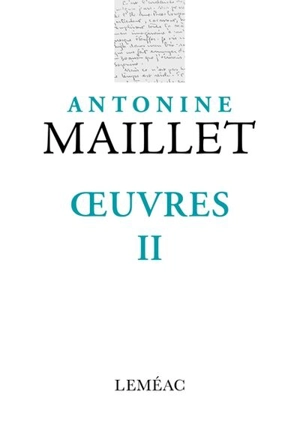 Oeuvres II - Antonine Maillet