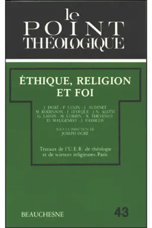 Ethique, religion et foi