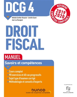 DCG 4, droit fiscal : manuel : 2019-2020 - Nathalie Gonthier-Besacier