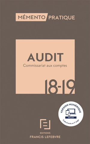 Audit commissariat aux comptes 2017-2018 - Editions Francis Lefebvre