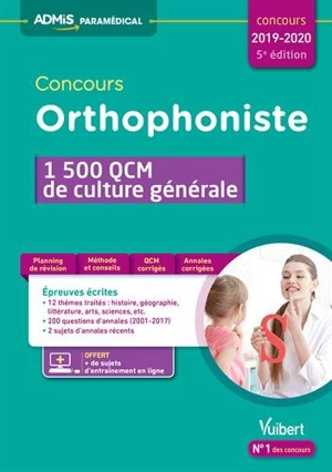 Concours orthophoniste : 1.500 QCM de culture générale : concours 2019-2020 - Mélanie Hoffert