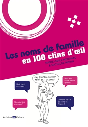 Les noms de famille en 100 clins d'oeil - Marie-Odile Mergnac