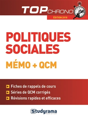Politiques sociales : mémo + QCM : édition 2018 - Michelle Gagnadoux